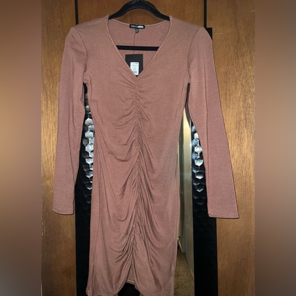 6/$15 Fall Sale: NWT Fashion Nova Chocolate Brown Raunch Mini Dress - Picture 6 of 7